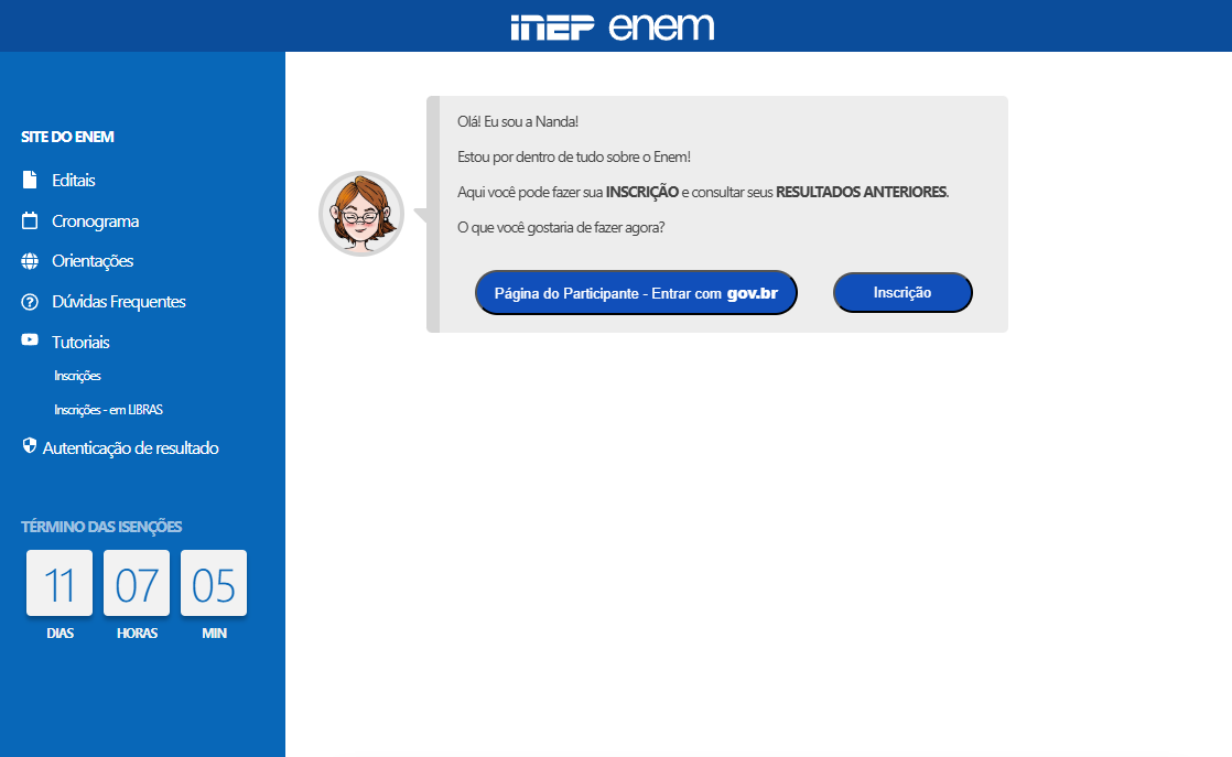 inscrições enem