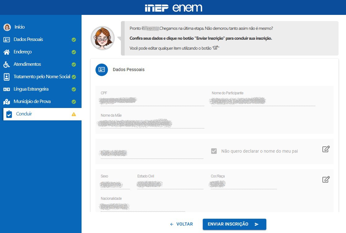 inscrições enem
