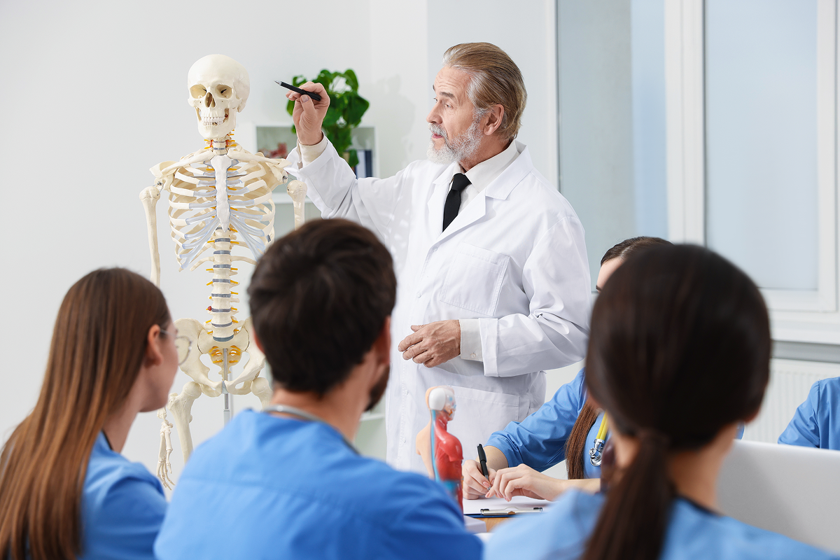 Aula de anatomia da faculdade
