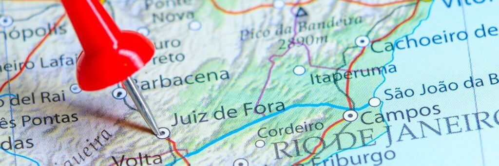 mapa sudeste com pin vemelho